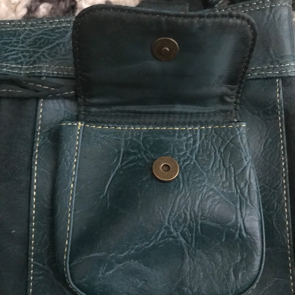 Candie's Dark Green/Teal Tote - Picture 4 of 14